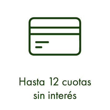 Hasta 12 cuotas sin interes